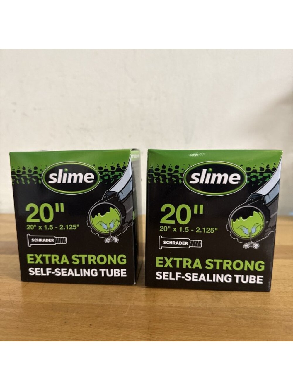 Lot of 2 Slime Self-Sealing 20" Tubes (20" x 1.5-2.125") Schrader Valve #30049